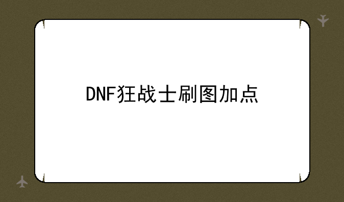 DNF狂战士刷图加点