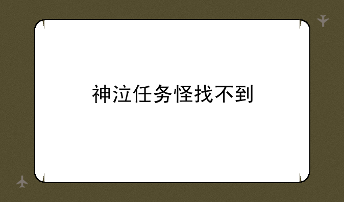 神泣任务怪找不到