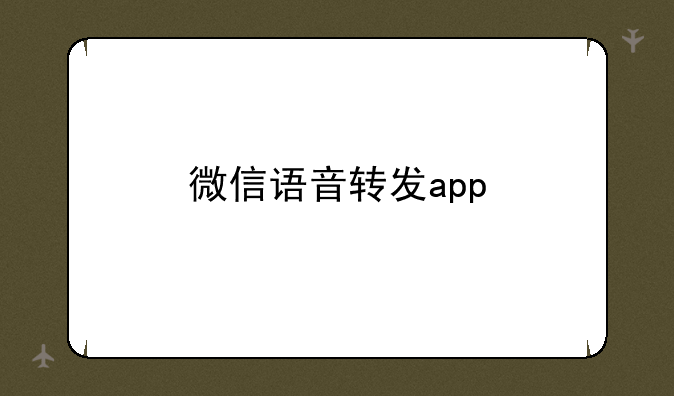 微信语音转发app