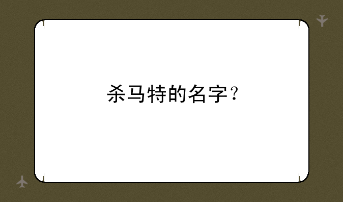 杀马特的名字？