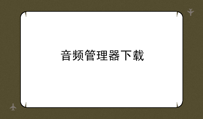 音频管理器下载