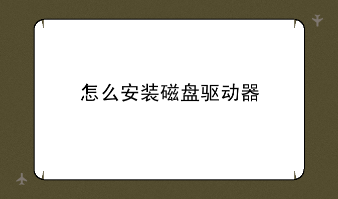 怎么安装磁盘驱动器