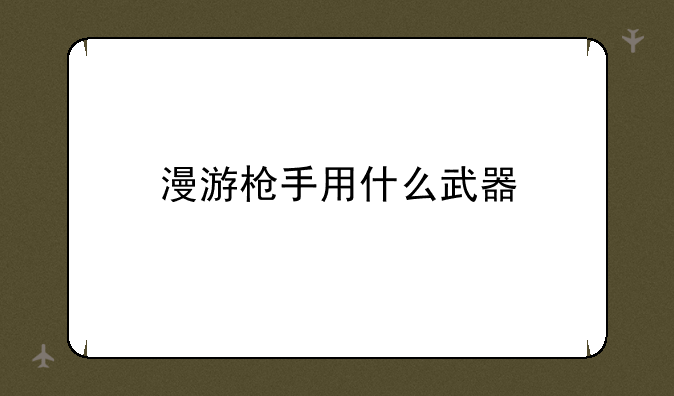 漫游枪手用什么武器