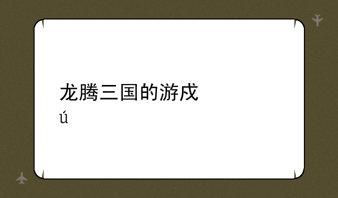 龙腾三国的游戏心得