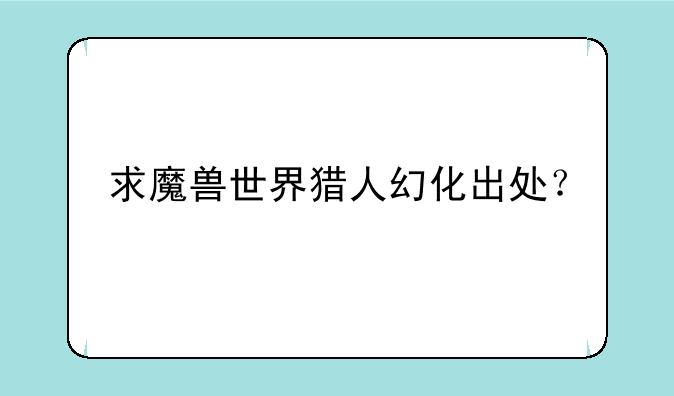 求魔兽世界猎人幻化出处？