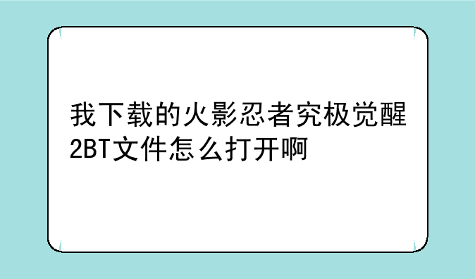 我下载的火影忍者究极觉醒2BT文件怎么打开啊