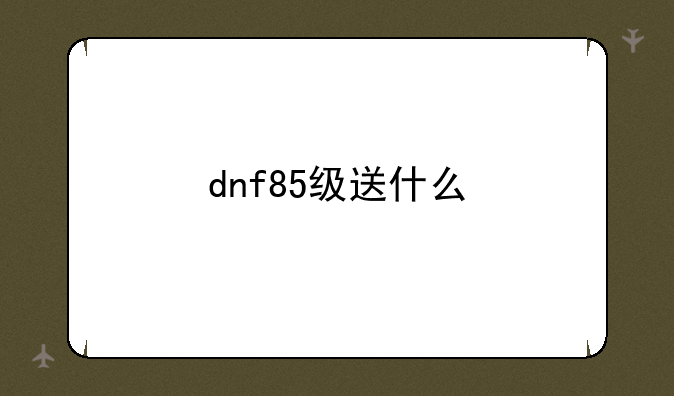 dnf85级送什么