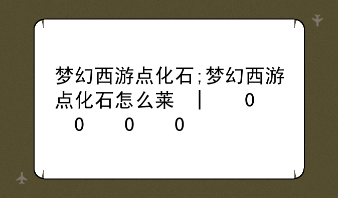 梦幻西游点化石;梦幻西游点化石怎么获得